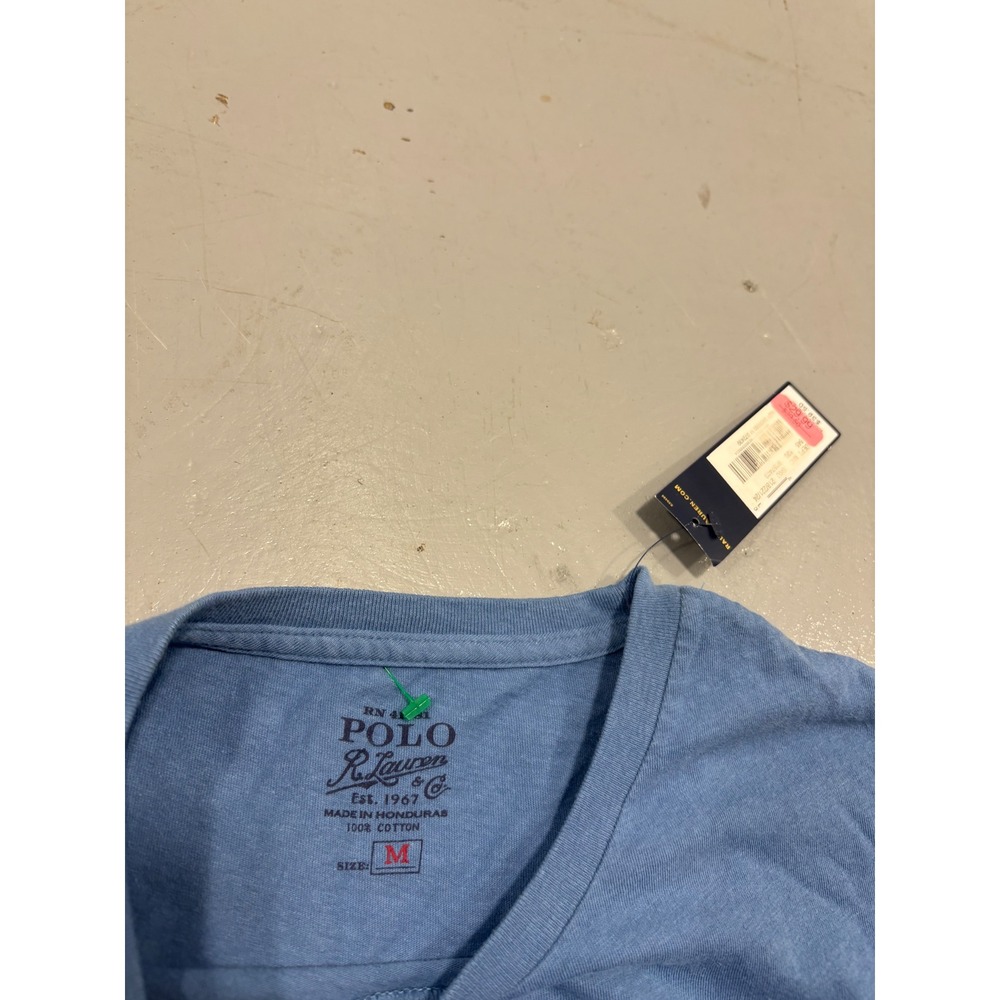 Polo Ralph Lauren Mens Crewneck T-Shirt Blue Heather Short Sleeve Pony Logo M - Picture 3 of 6
